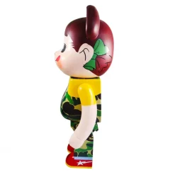 1000% Bearbrick BAPE × PEKOCHAN (Groen)