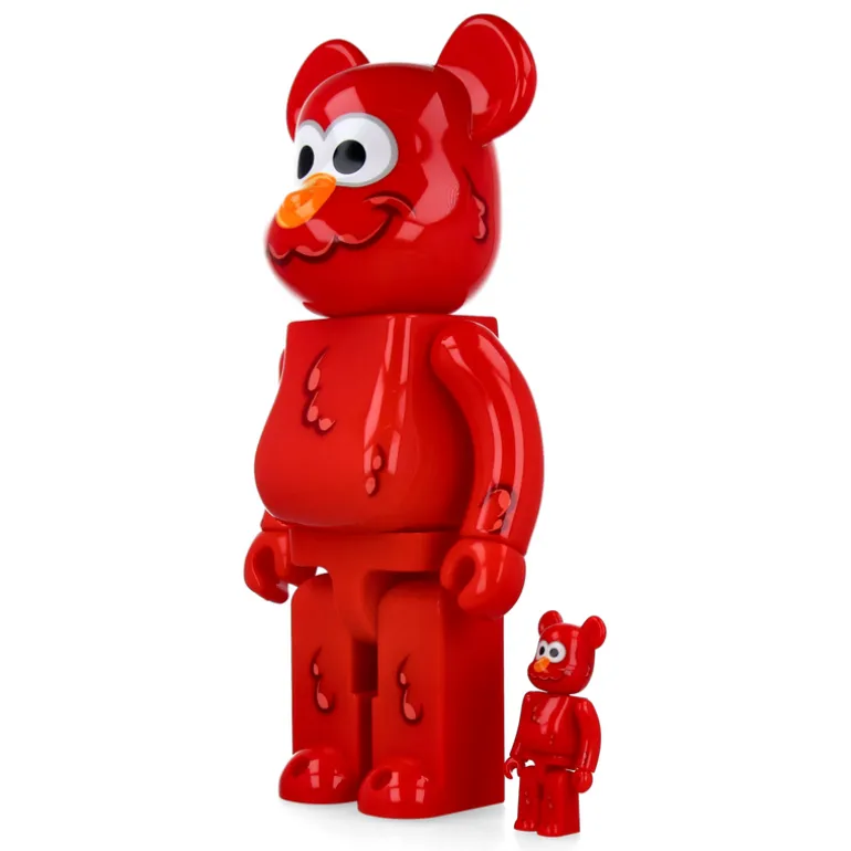 400% + 100% Bearbrick Coin Parking Delivery x Sesame Street Elmo (CPD Ver.) and Shiraishi-San (Sesame Street Ver.)