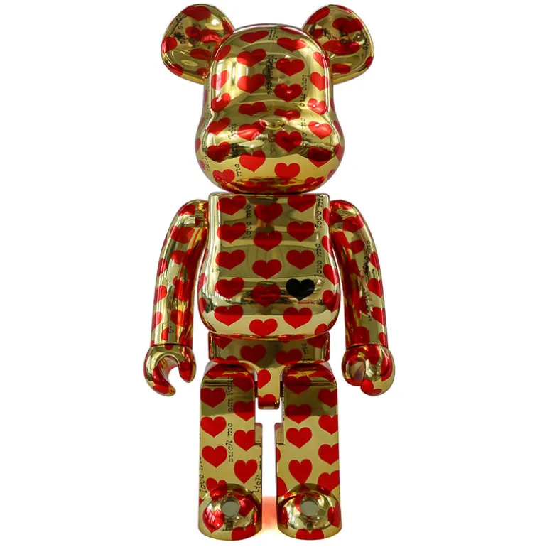 400% + 100% Bearbrick Gouden hart