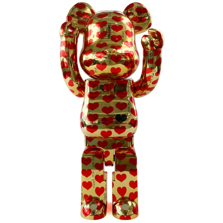 400% + 100% Bearbrick Gouden hart